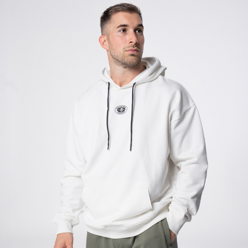 Polleo Men's Prime Terry Oversized Hoodie, White - S